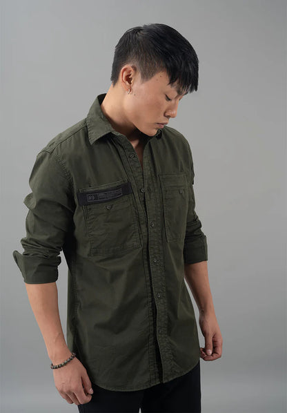 ROOKIES Dk Olive Full Sleeves Solid Shirt