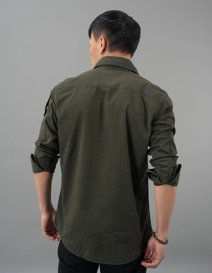 ROOKIES Dk Olive Full Sleeves Solid Shirt