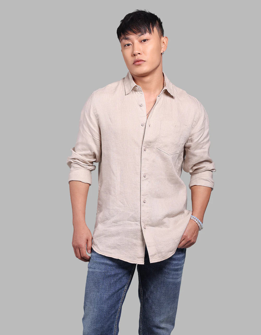 ROOKIES Full Sleeve 100% Linen Shirt