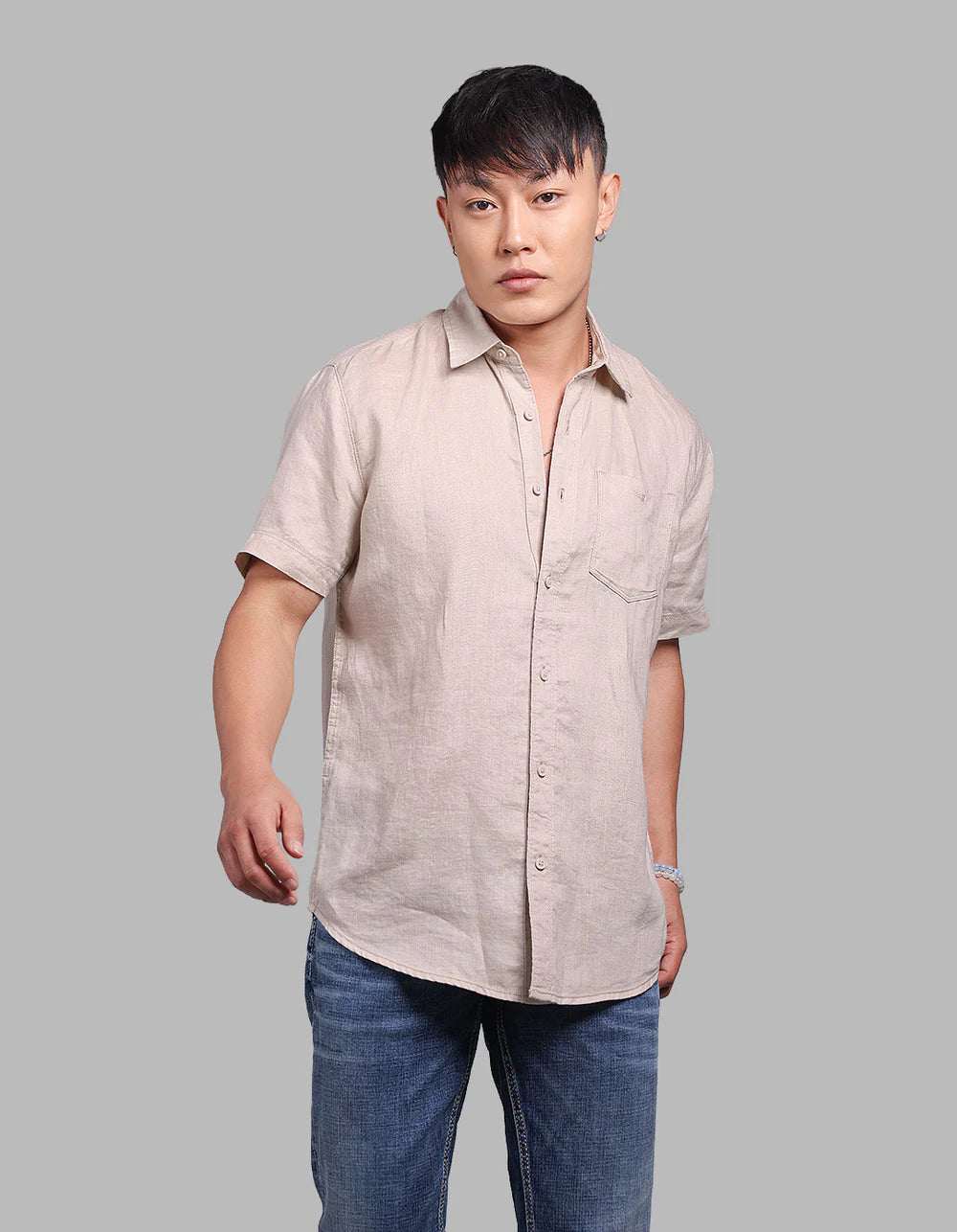 ROOKIES Half Sleeve 100% Linen Shirt