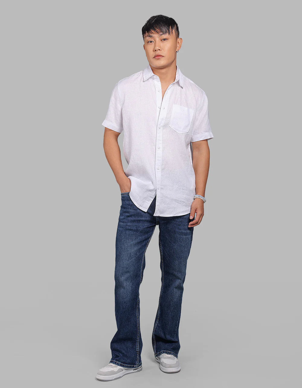 ROOKIES Half Sleeve 100% Linen Shirt
