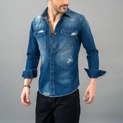 ROOKIES Dk Blue Full Sleeve Denim Shirt