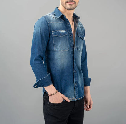 ROOKIES Dk Blue Full Sleeve Denim Shirt