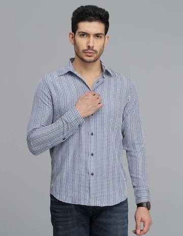 ROOKIES Men's Dk Blue Full Sleeves Check Shirt