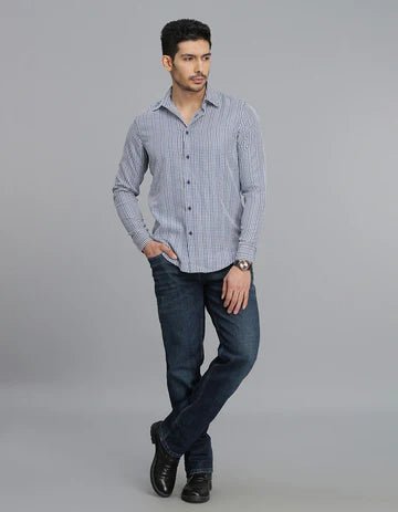 ROOKIES Men's Dk Blue Full Sleeves Check Shirt