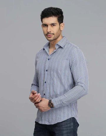 ROOKIES Men's Dk Blue Full Sleeves Check Shirt