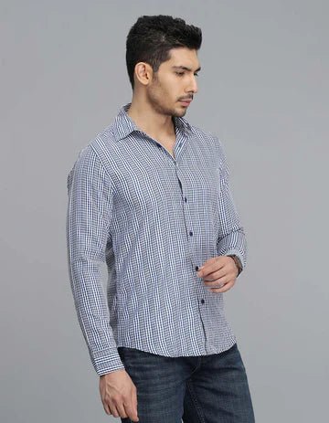 ROOKIES Men's Dk Blue Full Sleeves Check Shirt