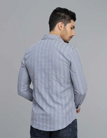 ROOKIES Men's Dk Blue Full Sleeves Check Shirt