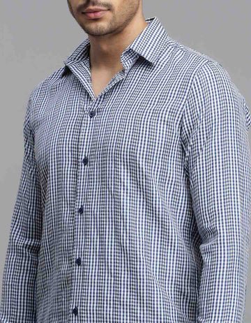 ROOKIES Men's Dk Blue Full Sleeves Check Shirt