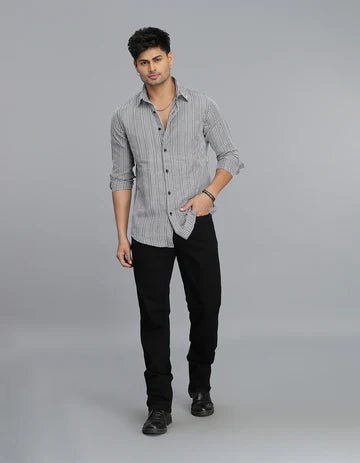 ROOKIES Men's Black Full Sleeves Check Shirt
