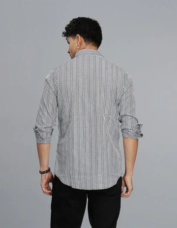 ROOKIES Men's Black Full Sleeves Check Shirt