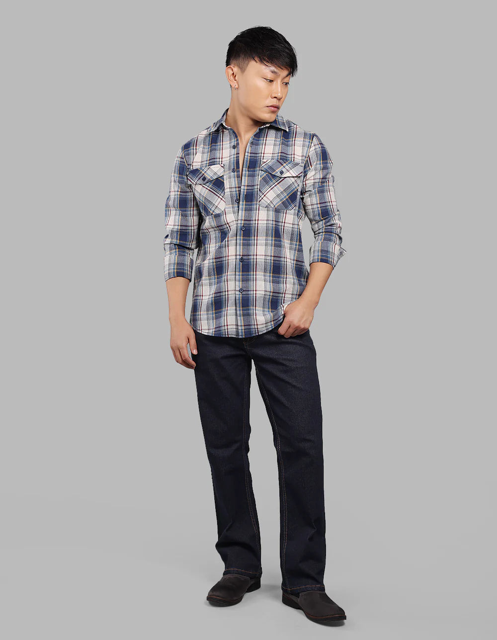 ROOKIES Blue Full Sleeve Check Shirt