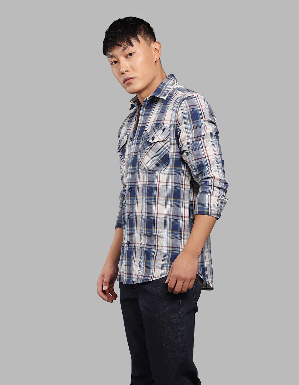 ROOKIES Blue Full Sleeve Check Shirt