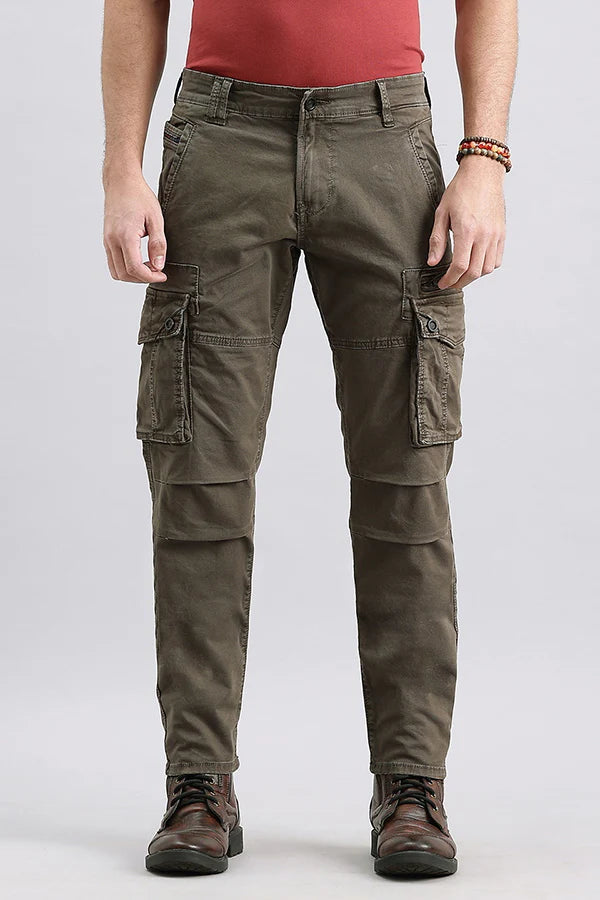 ROOKIES Military Green Regular Fit Cargo Pant