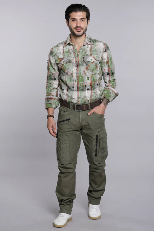 ROOKIES Olive Regular Fit Cargo Pant