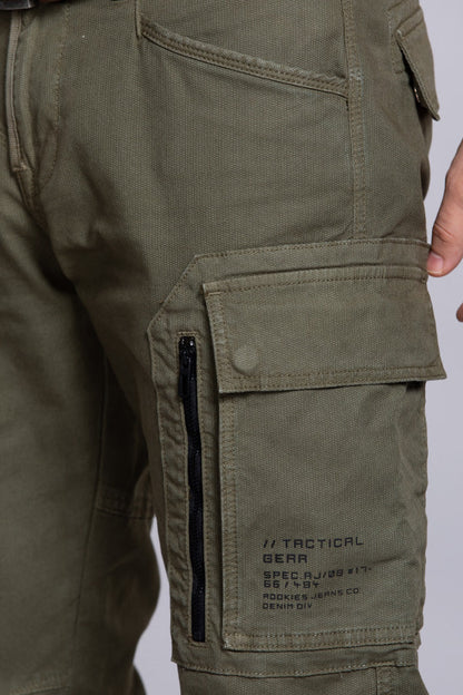 ROOKIES Olive Regular Fit Cargo Pant