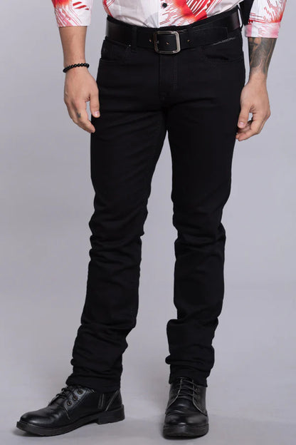 ROOKIES Black 5 Pocket Mid-Rise Slim Straight Fit Jeans