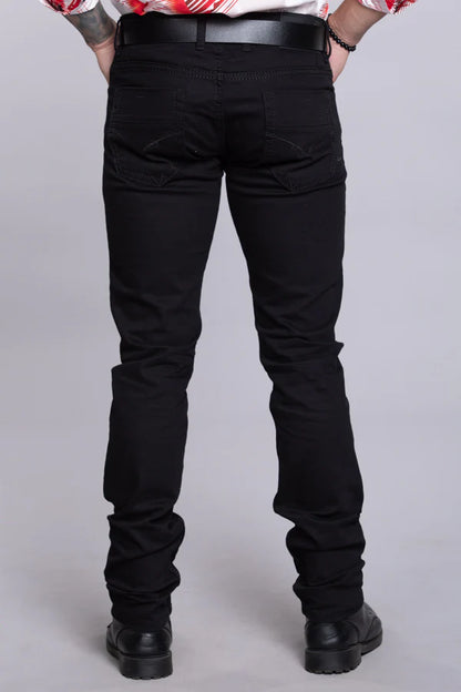 ROOKIES Black 5 Pocket Mid-Rise Slim Straight Fit Jeans