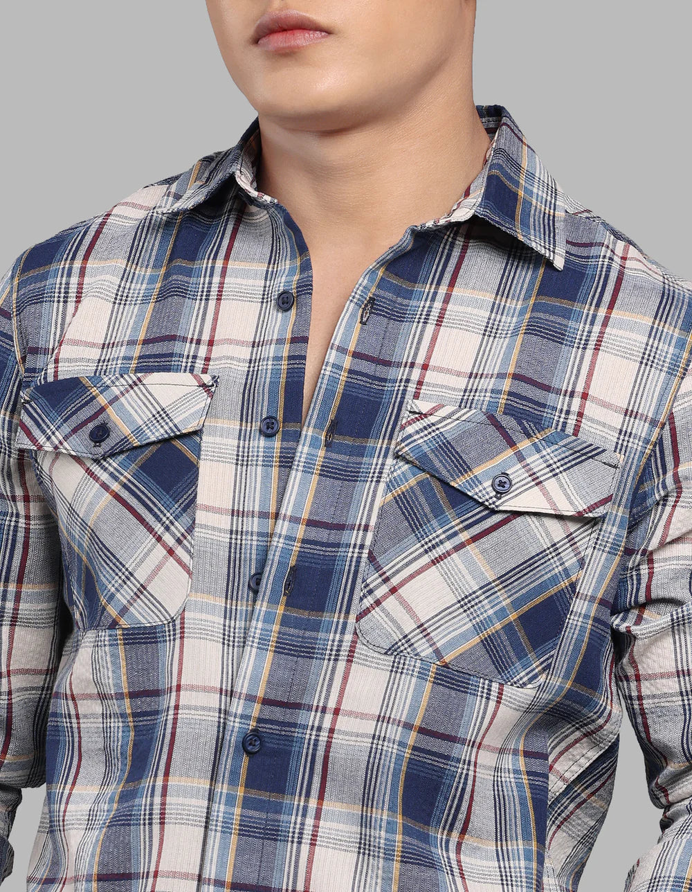 ROOKIES Blue Full Sleeve Check Shirt