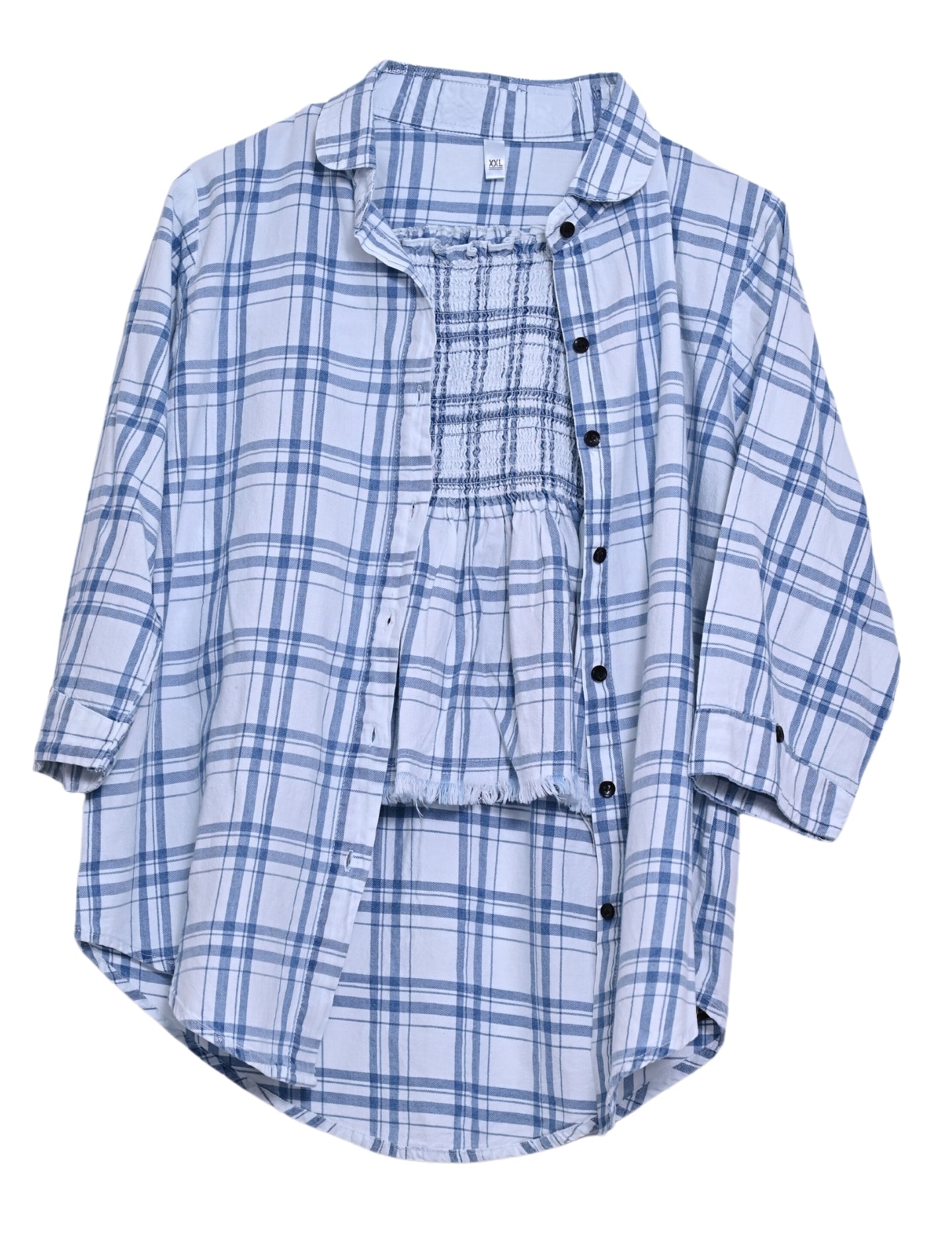 Women's check shirt with top