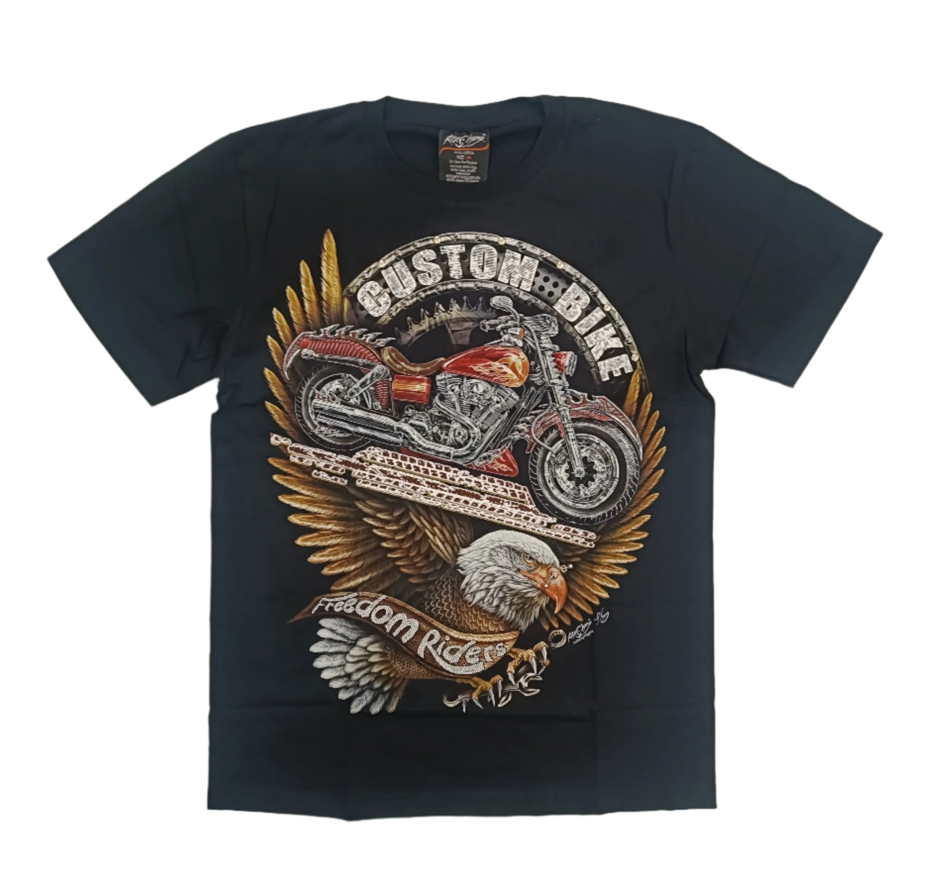 Men Born to Ride – Eagle & Custom Chopper Graphic T-Shirt