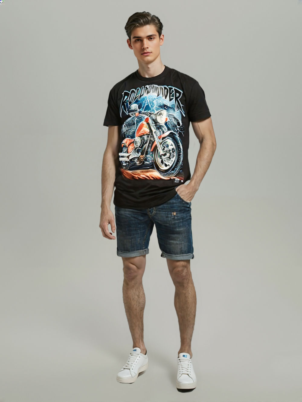 Men Legendary Rider Vibes – Rolling Thunder Motorcycle T-Shirt