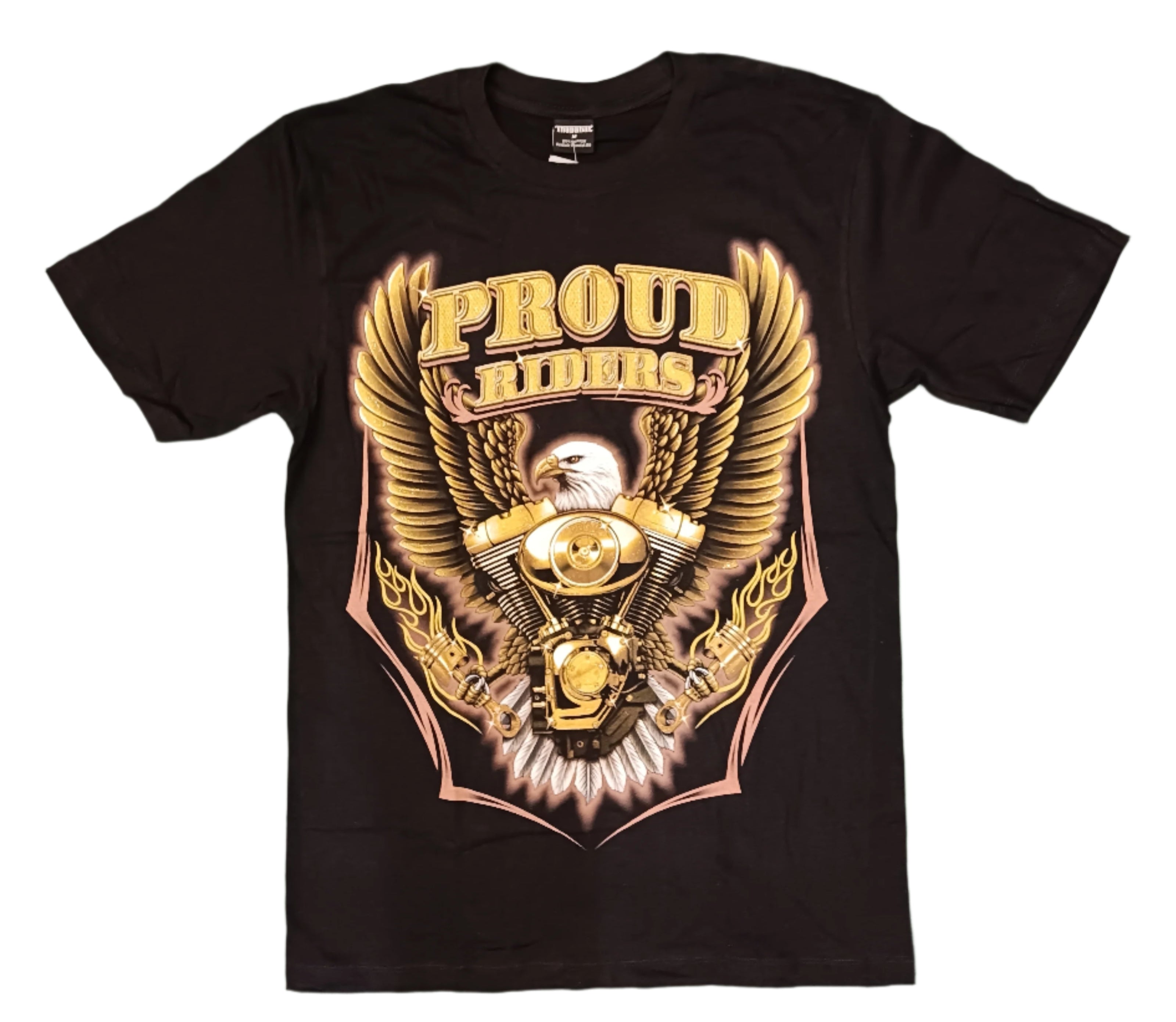 Men's Proud Riders Graphic T-Shirt – Eagle & Engine Design for Bikers