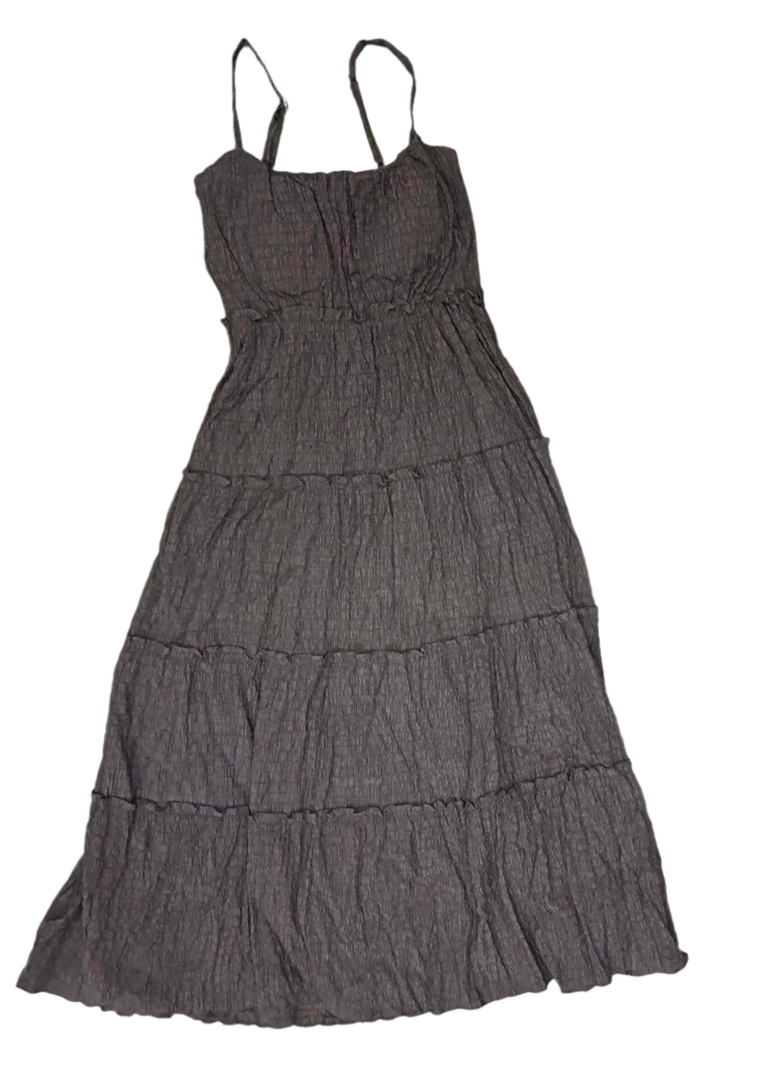 Women's Solid Crinkle Maxi Dress - Sleeveless Summer Wear
