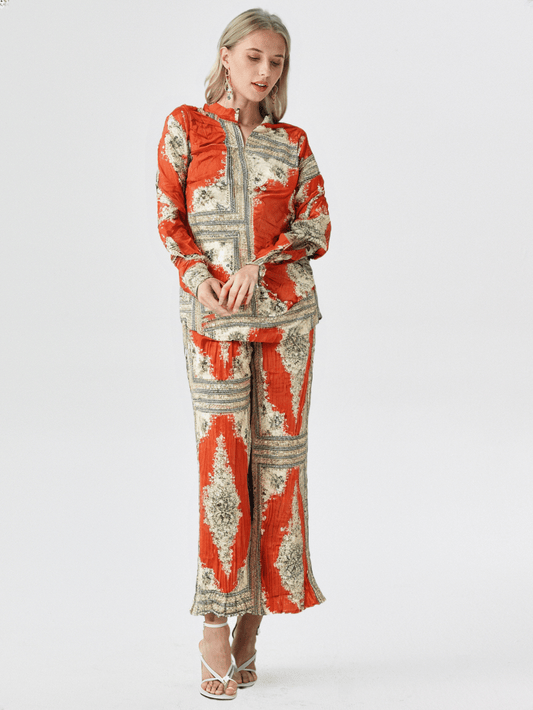 Women's Orange printed Co-Ord set