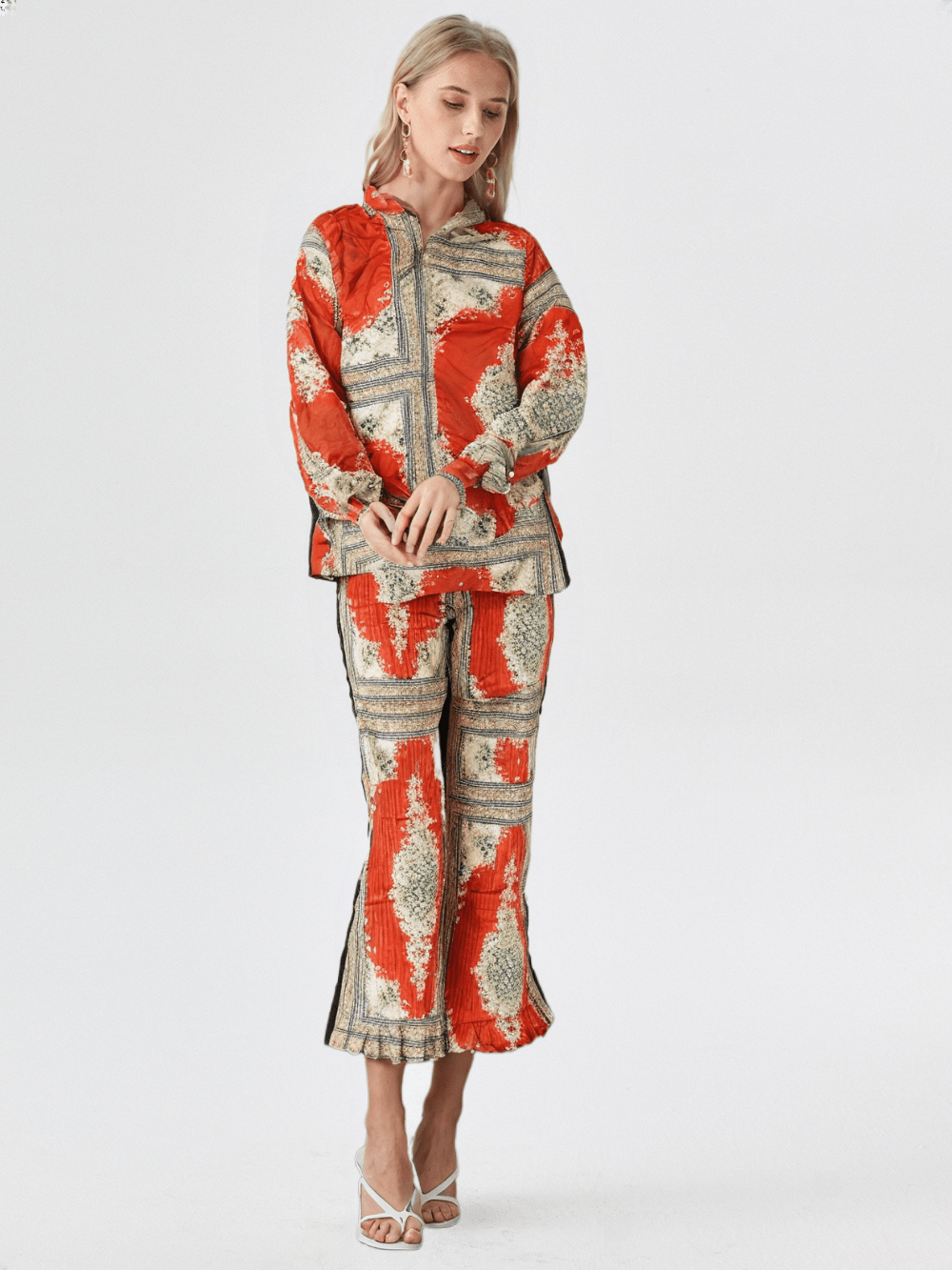 Women's Orange printed Co-Ord set