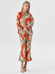 Women's Orange printed Co-Ord set