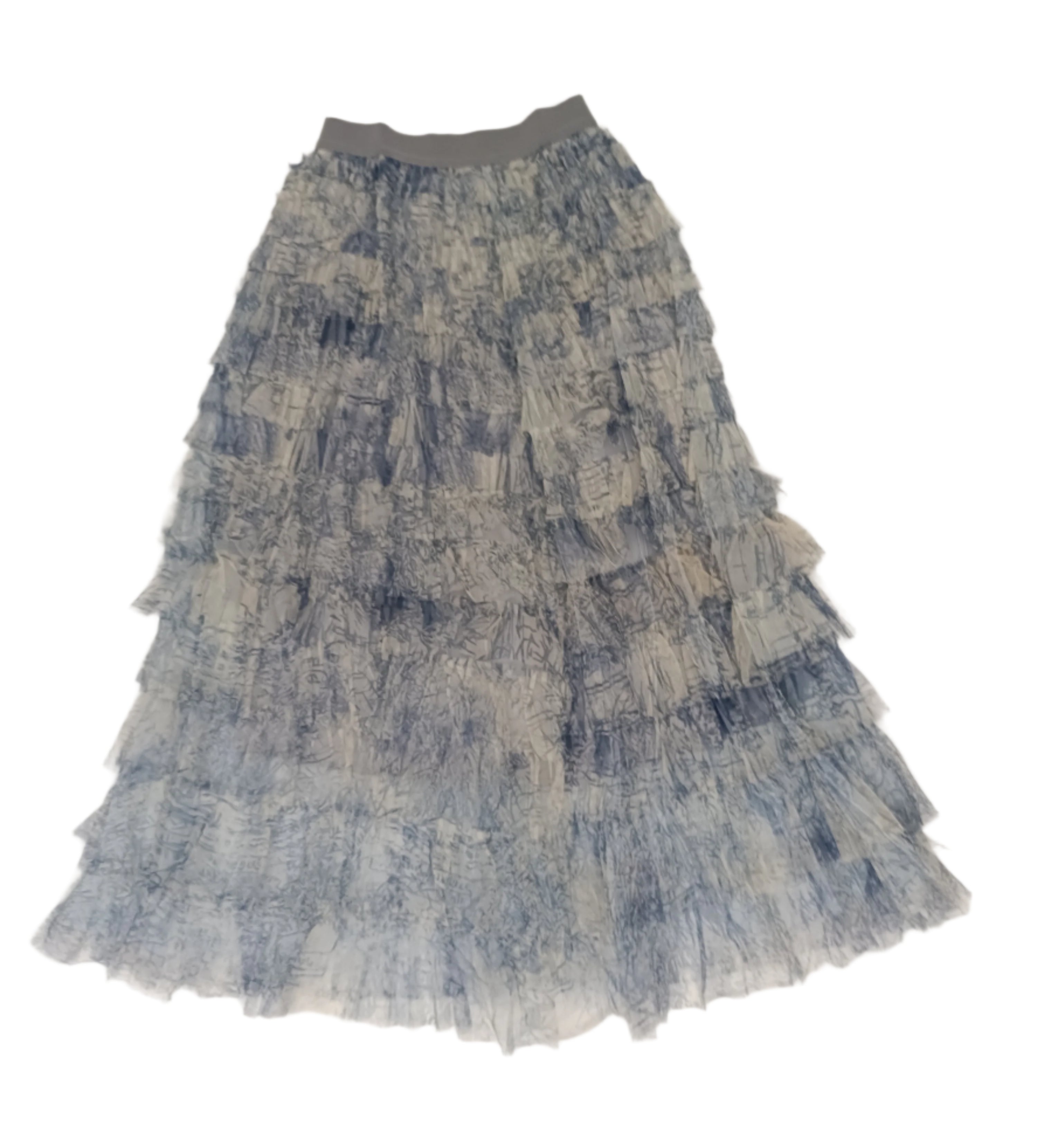Women's Net Skirt with Subtle Abstract Print