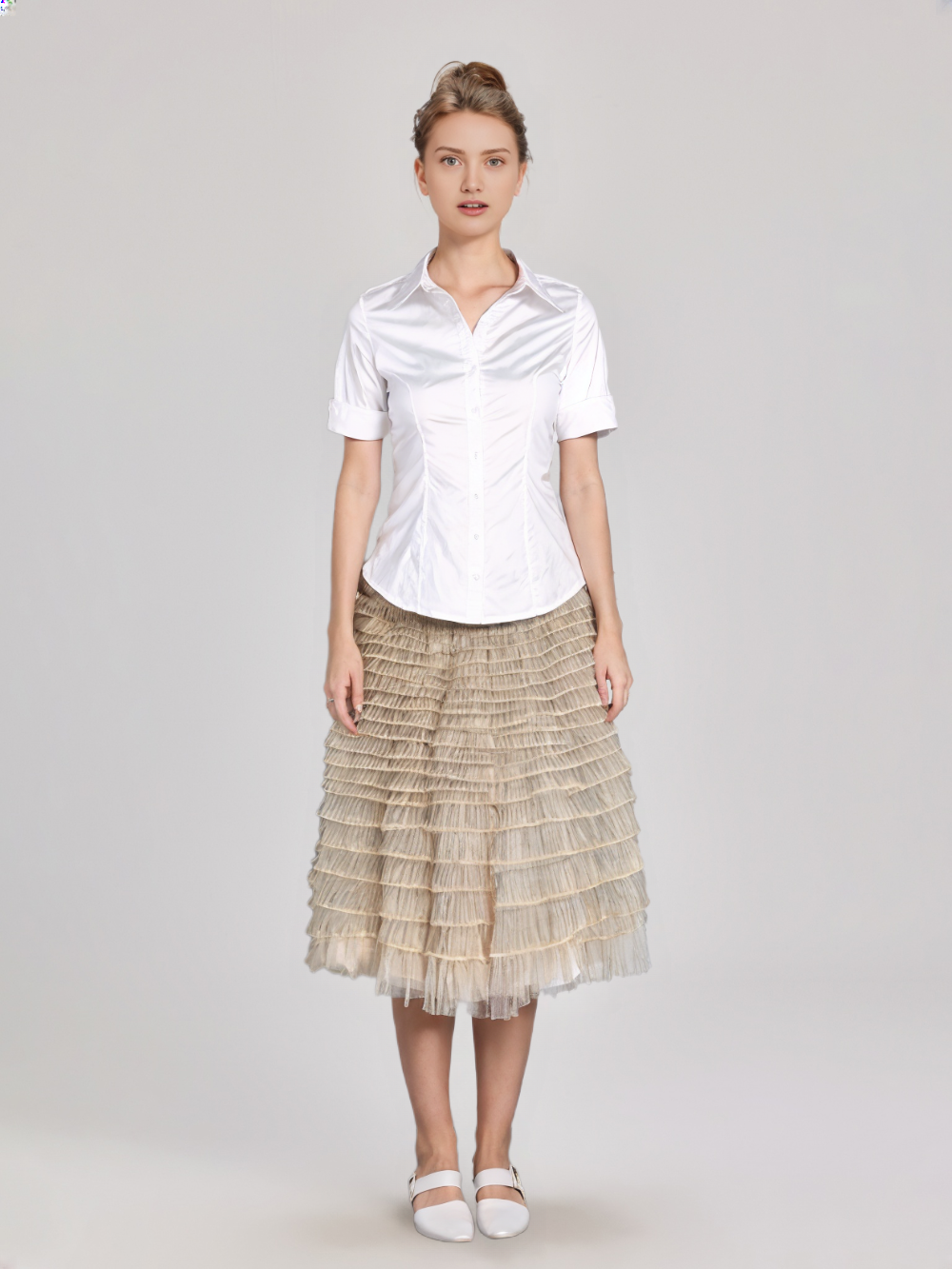Women's Dreamy Ruffle Mesh Design for Elegant & Party Looks Skirt