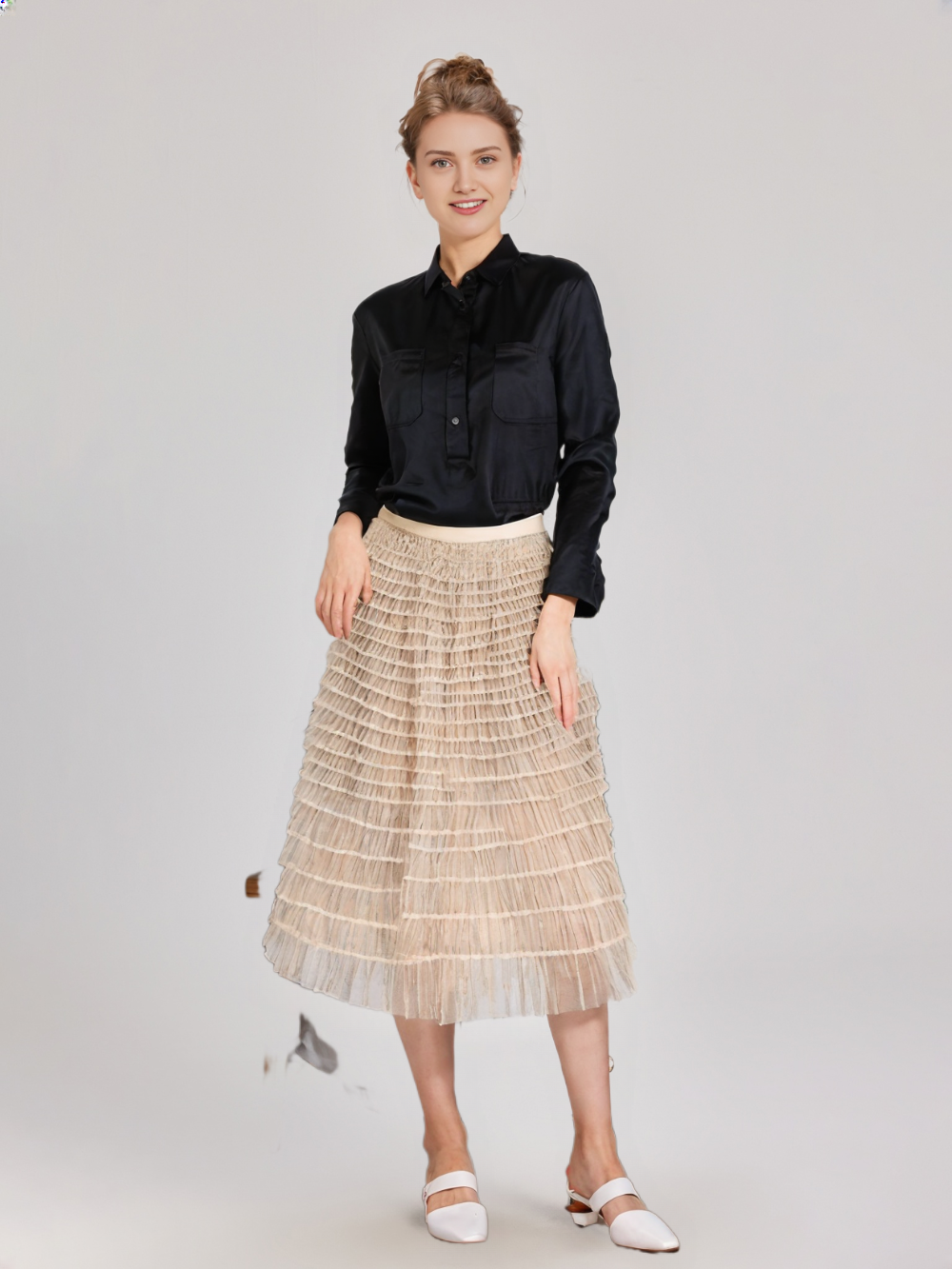 Women's Dreamy Ruffle Mesh Design for Elegant & Party Looks Skirt