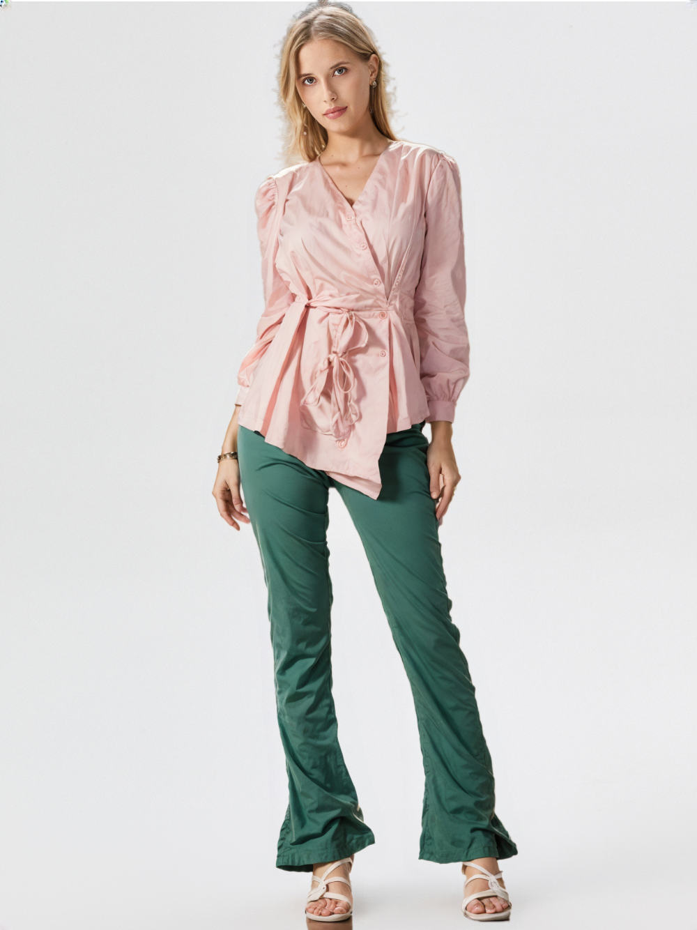 Women's V-Neck Button Down Top