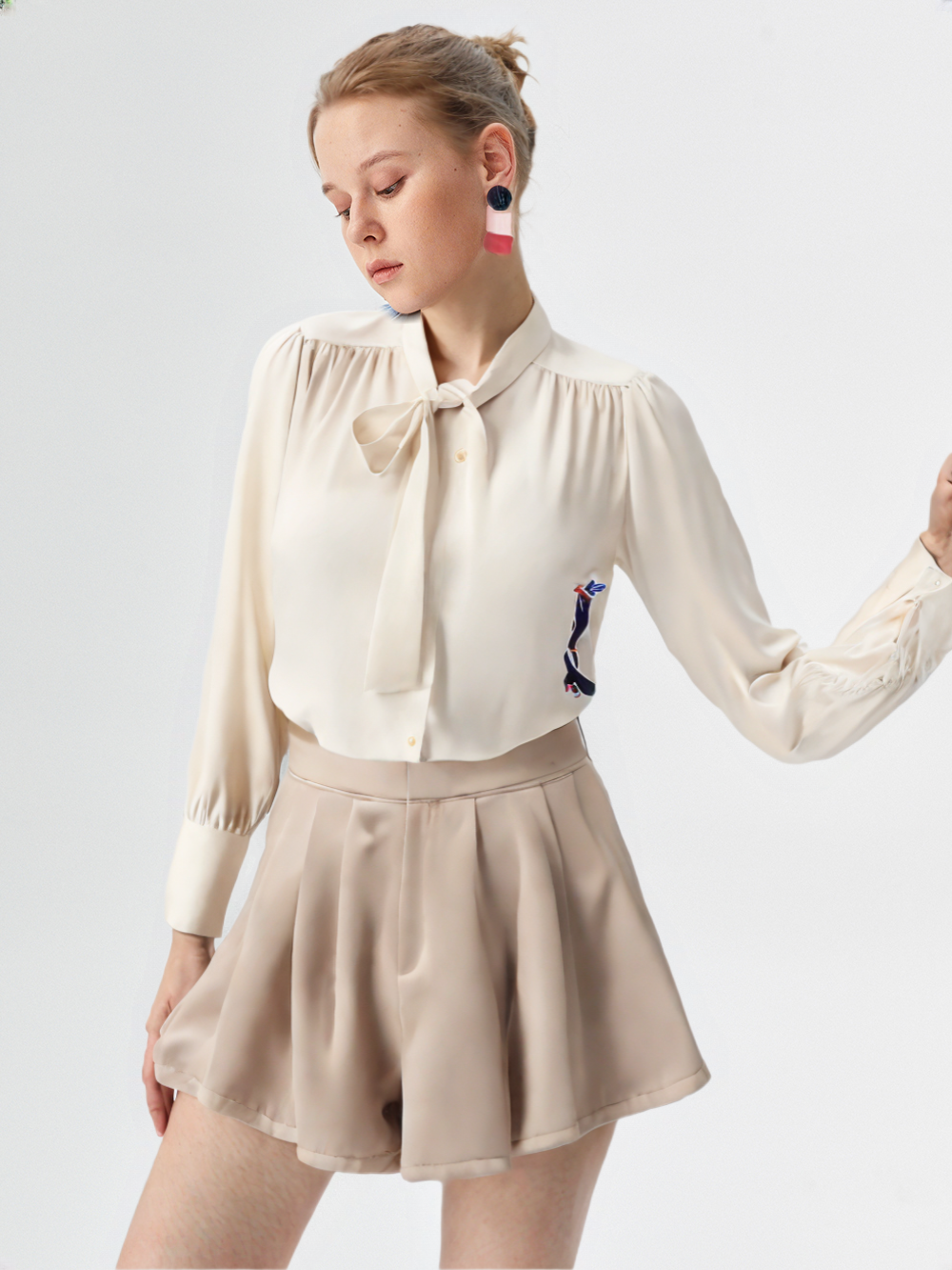 Women's High-Waisted Pleated Skirt