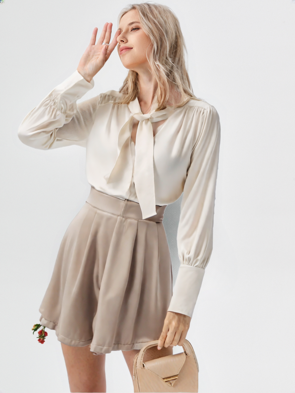 Women's High-Waisted Pleated Skirt