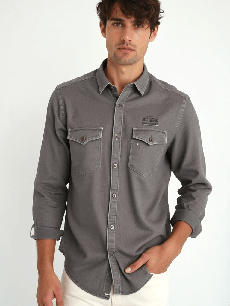 RIVERBLUE Men's Grey Shirt