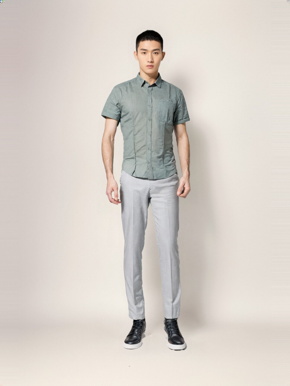 COPPERSTONE Men’s Solid Casual Shirt – Half Sleeve | Cotton Rich