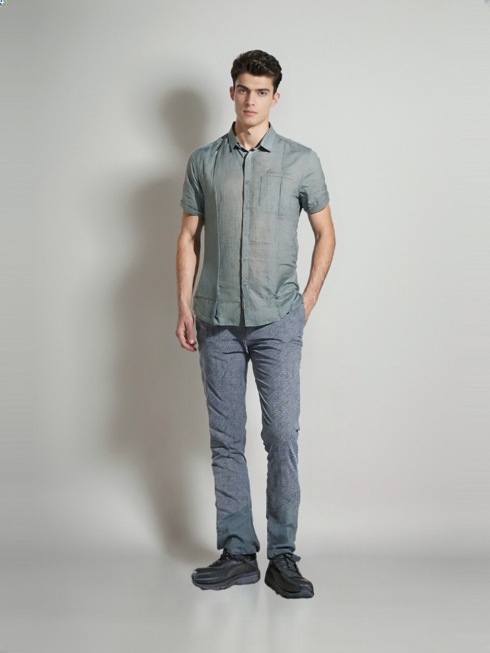 COPPERSTONE Men’s Solid Casual Shirt – Half Sleeve | Cotton Rich
