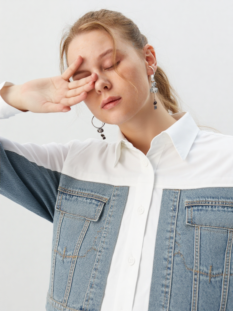 Women's Denim & White Shirt