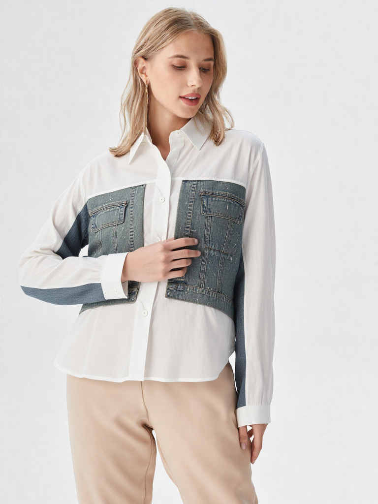 Women's Denim & White Shirt