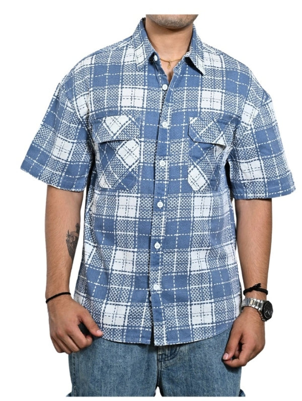 Men's Check Shirt Double pocket front H/S