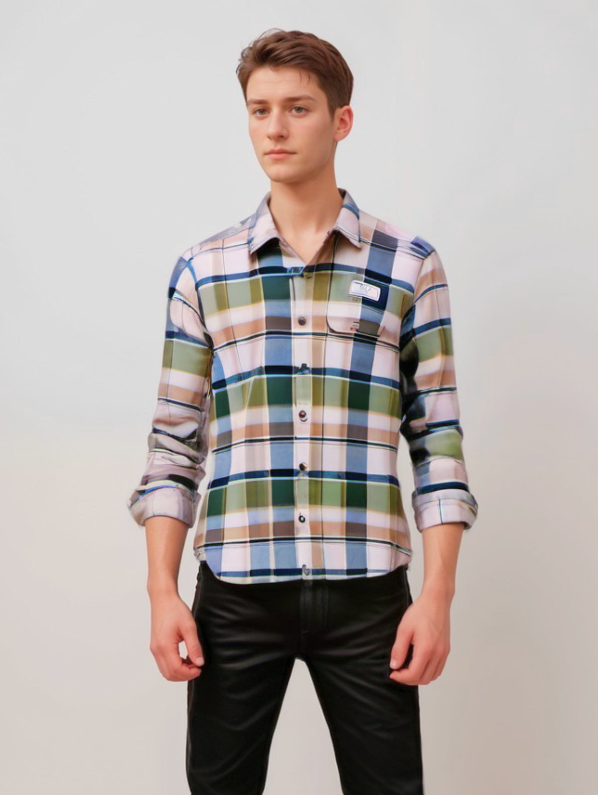 RIVERBLUE Men's Check shirt