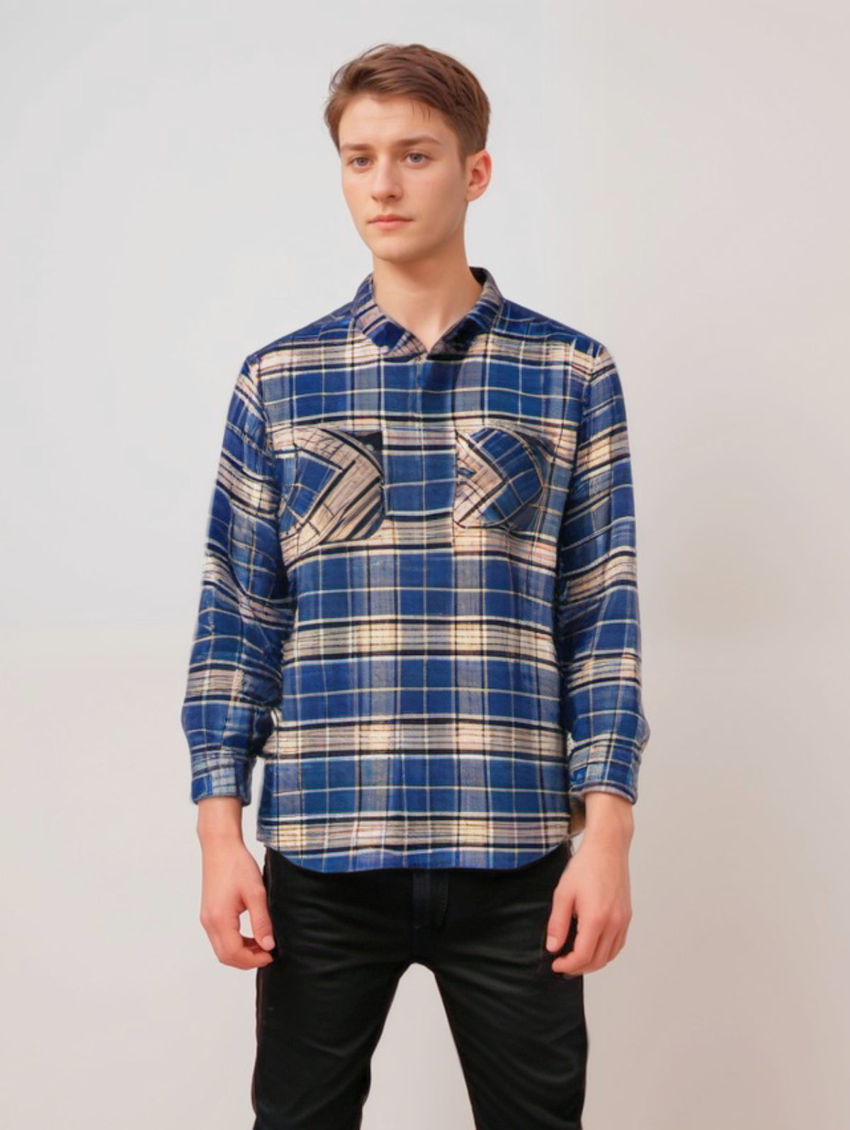 RIVERBLUE Men's Check shirt