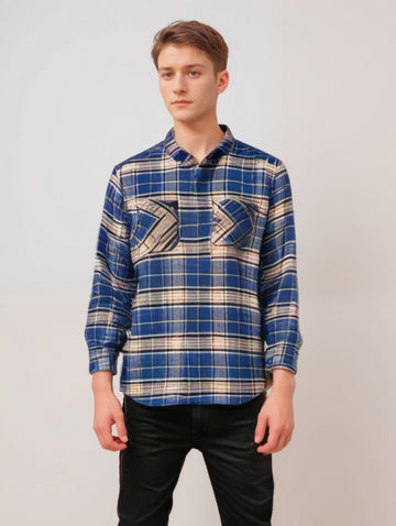 RIVERBLUE Men's Check shirt