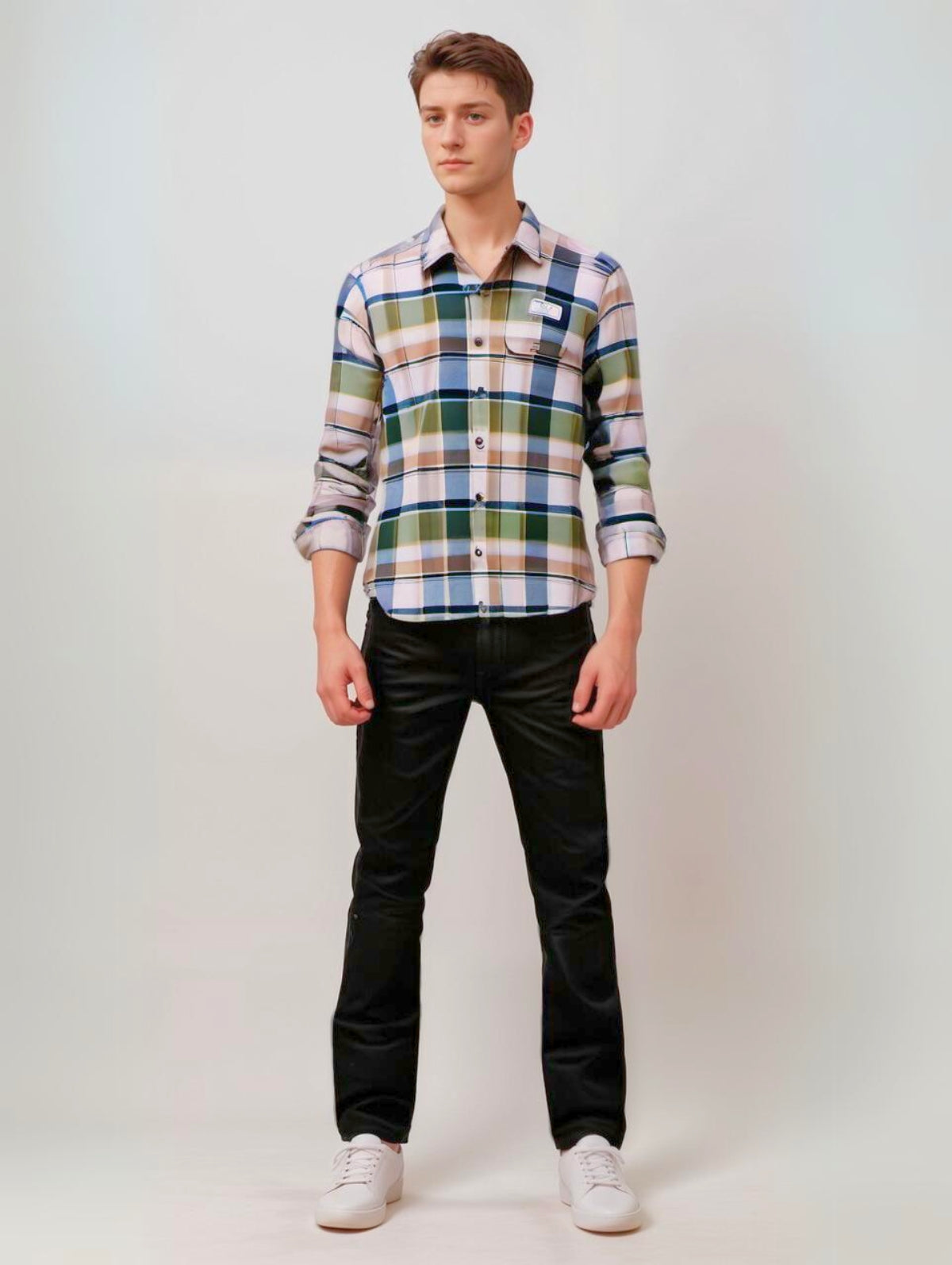 RIVERBLUE Men's Check shirt