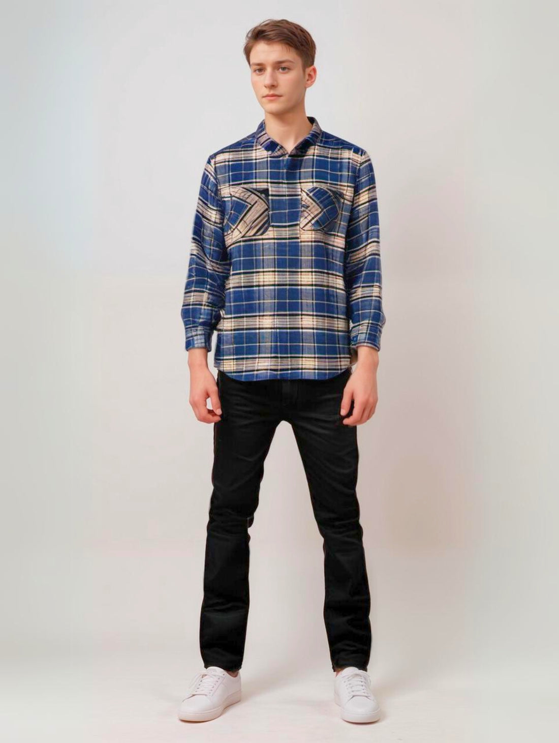 RIVERBLUE Men's Check shirt