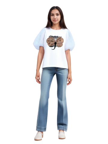 Women's butterfly printed top