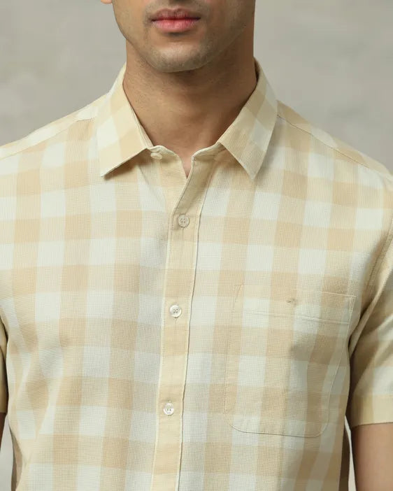 MUFTI Square Check Slim Fit Casual Shirt